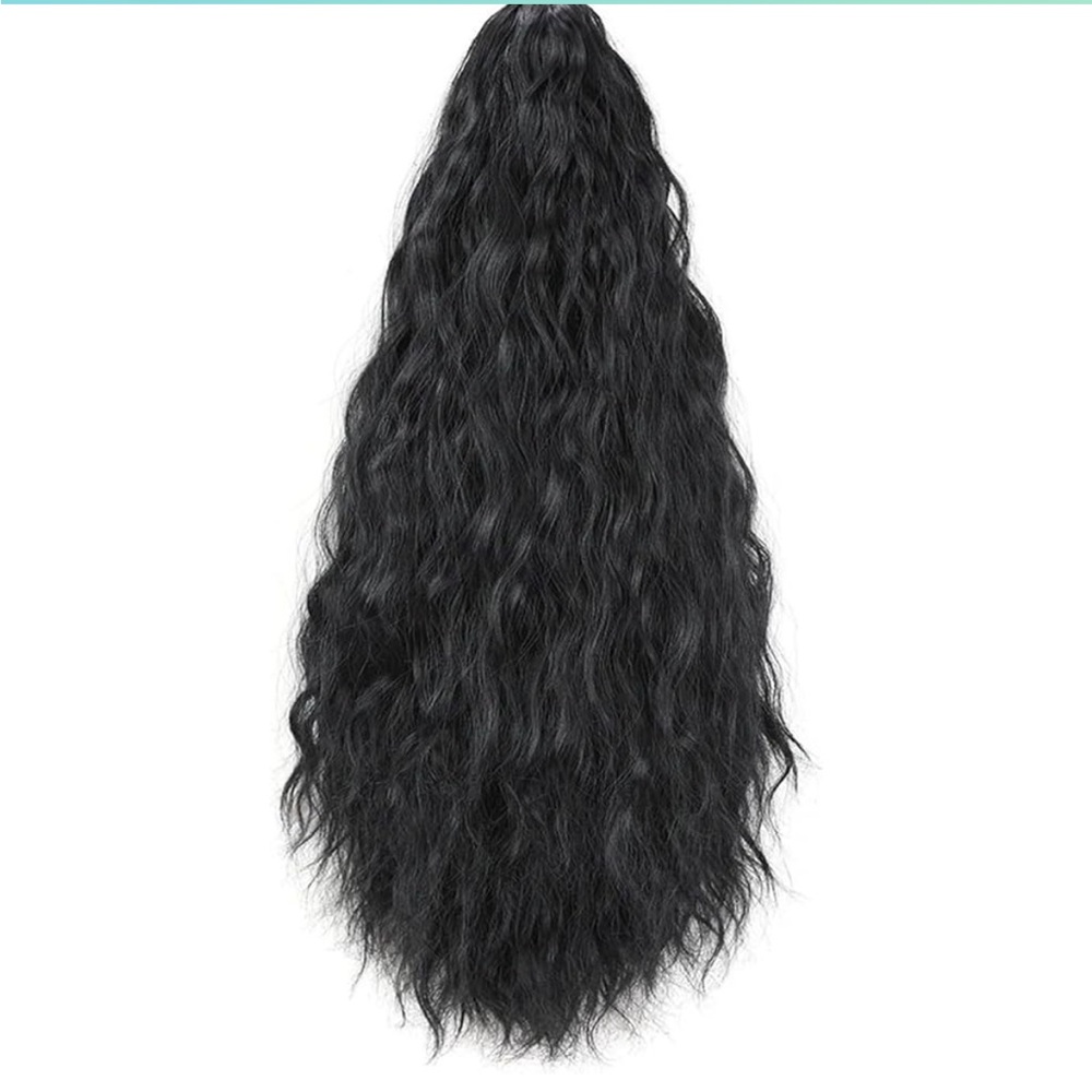 BOGO‼️Elegant Black 1B Wavy Hair Clip on Extension